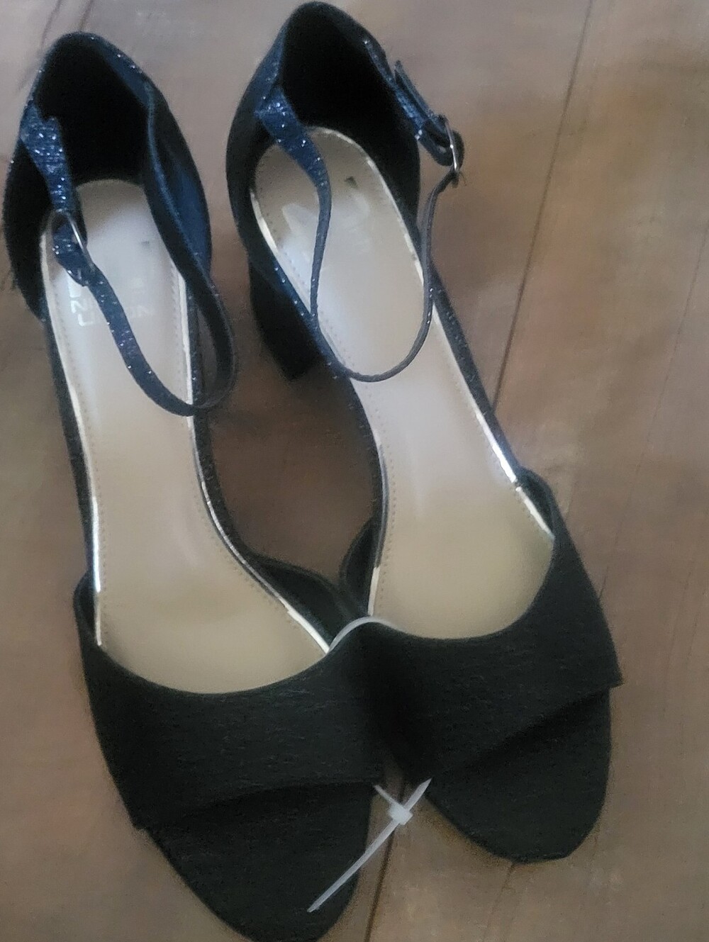 Women's Black Ankle-Strap Block Heel Sandals